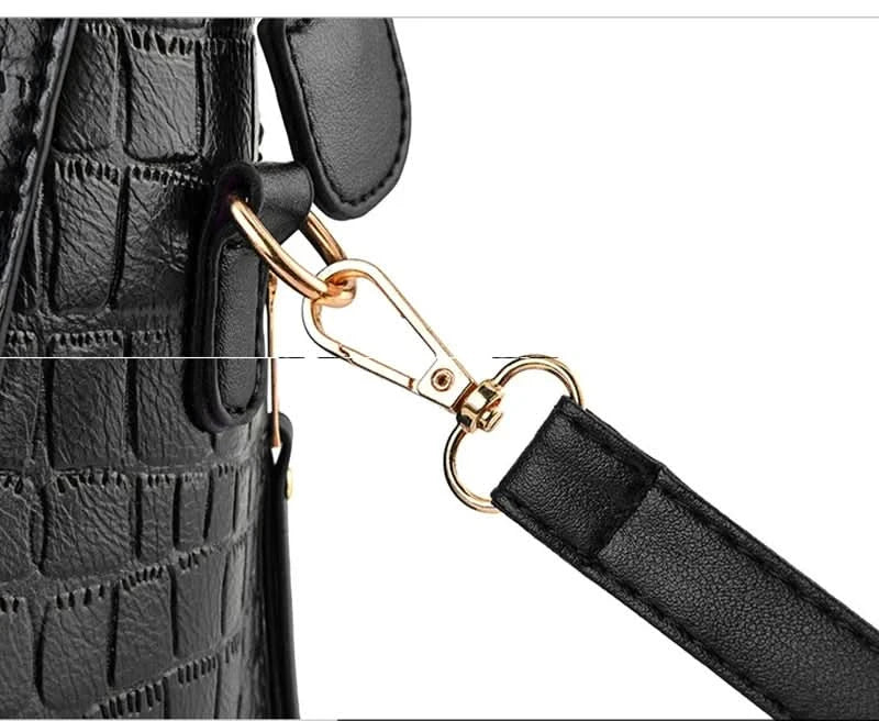 Yogodlns Luxury Crocodile Pattern Handbag Women Winter New PU Leather Tassel Shoulder Bag Brands Design Handle Bag Lady Purse - M & M Global