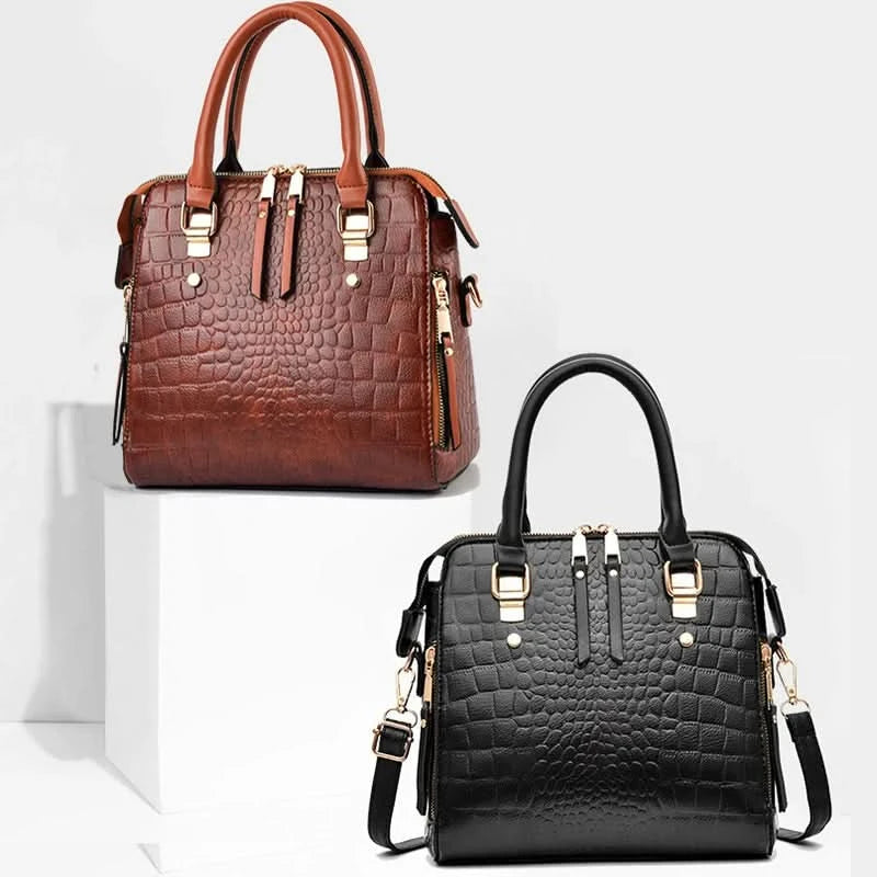 Yogodlns Luxury Crocodile Pattern Handbag Women Winter New PU Leather Tassel Shoulder Bag Brands Design Handle Bag Lady Purse - M & M Global
