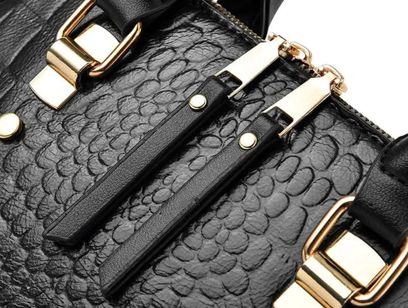 Yogodlns Luxury Crocodile Pattern Handbag Women Winter New PU Leather Tassel Shoulder Bag Brands Design Handle Bag Lady Purse - M & M Global