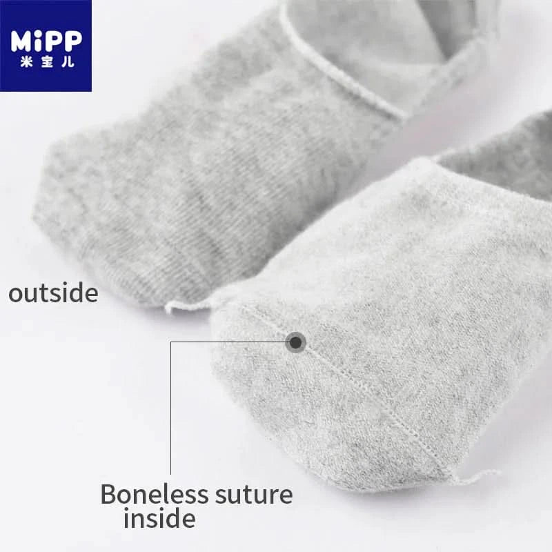 5pairs/lot children's invisible shallow mouth no trace short girls boat socks Slip Silicone white black baby boys sock for kids - M & M Global