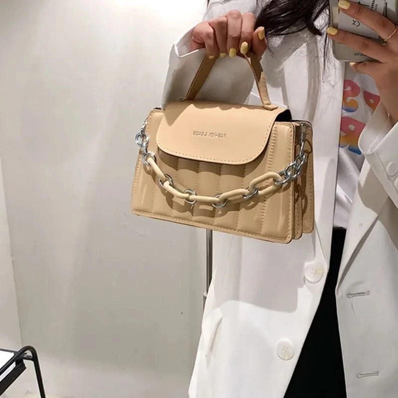 New Chains Shoulder Bag Women Solid Color Crossbody Bag Designer Messenger Handbag and Purse Luxury Top-handle Bag feminina - M & M Global