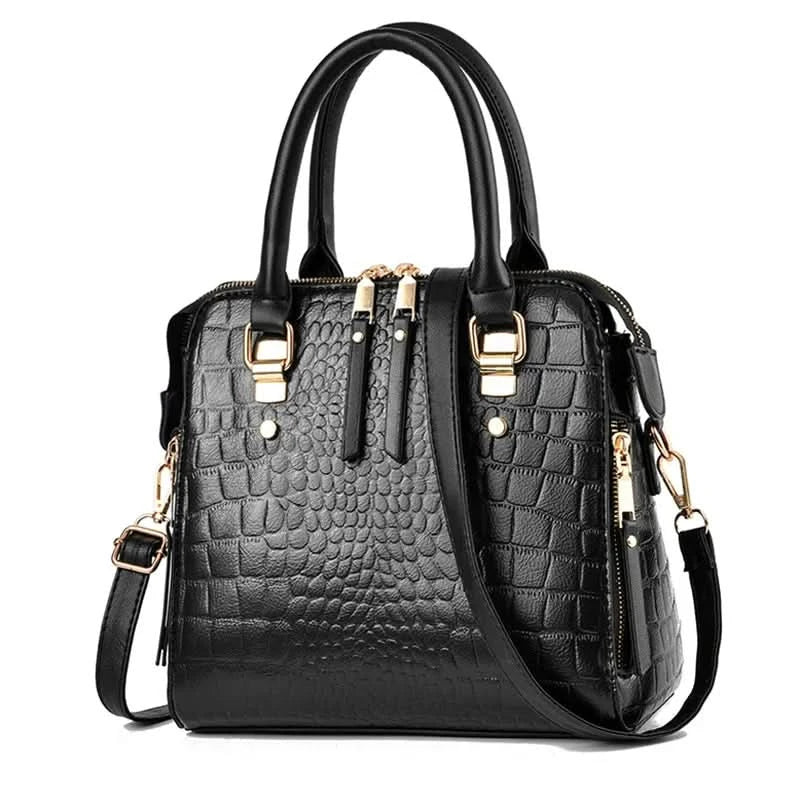 Yogodlns Luxury Crocodile Pattern Handbag Women Winter New PU Leather Tassel Shoulder Bag Brands Design Handle Bag Lady Purse - M & M Global