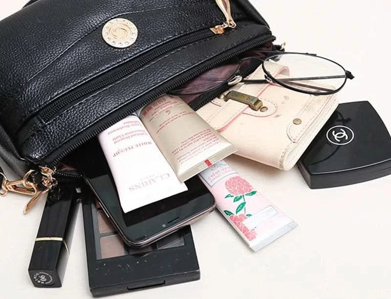 Crossbody Bags for Women PU Leather Messenger Bags Female Multiple Pocket Shoulder Bags Ladies Square Messenger Phone Purse - M & M Global