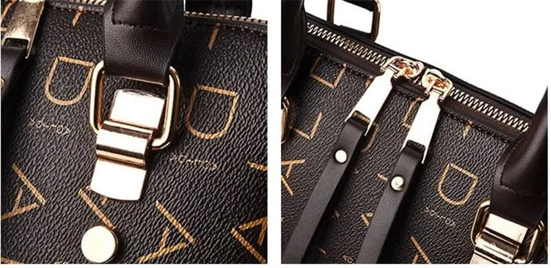 Fashion English Letter Handbag Women PU Leather Tassel Top-handle Bag Luxury Shoulder Bag Large Capacity Lady Tote Design Purse - M & M Global