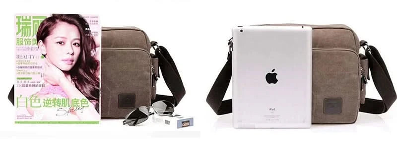 High Quality Multifunction Canvas Bag travel bag men messenger bag brand men's crossbody bag luxury vintage style briefcase w304 - M & M Global