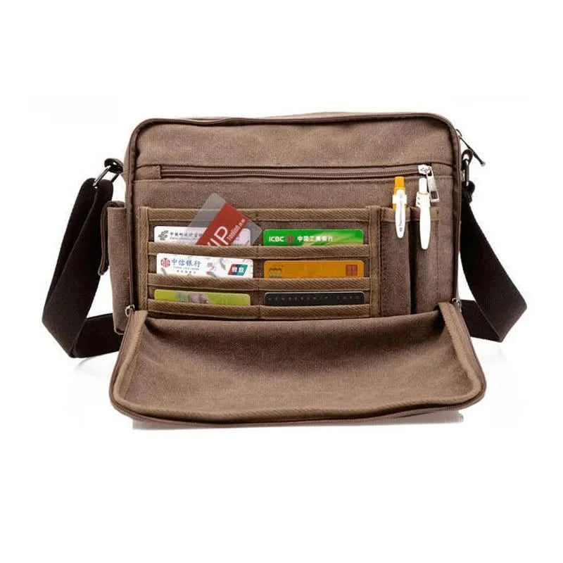 High Quality Multifunction Canvas Bag travel bag men messenger bag brand men's crossbody bag luxury vintage style briefcase w304 - M & M Global