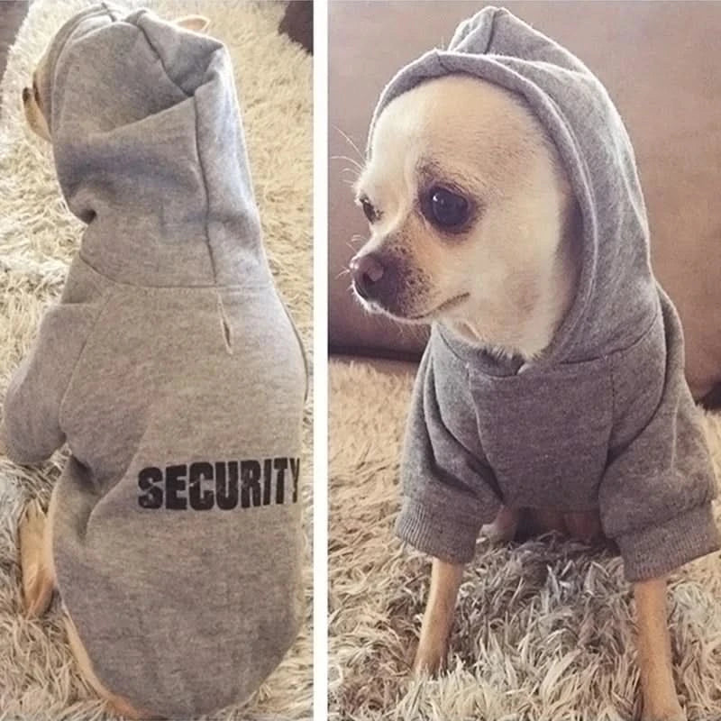 Security Dog Clothes Classic Pet Dog Hoodies Clothes For Small Dog Autumn Coat Jacket for Yorkie Chihuahua Puppy Clothing - M & M Global