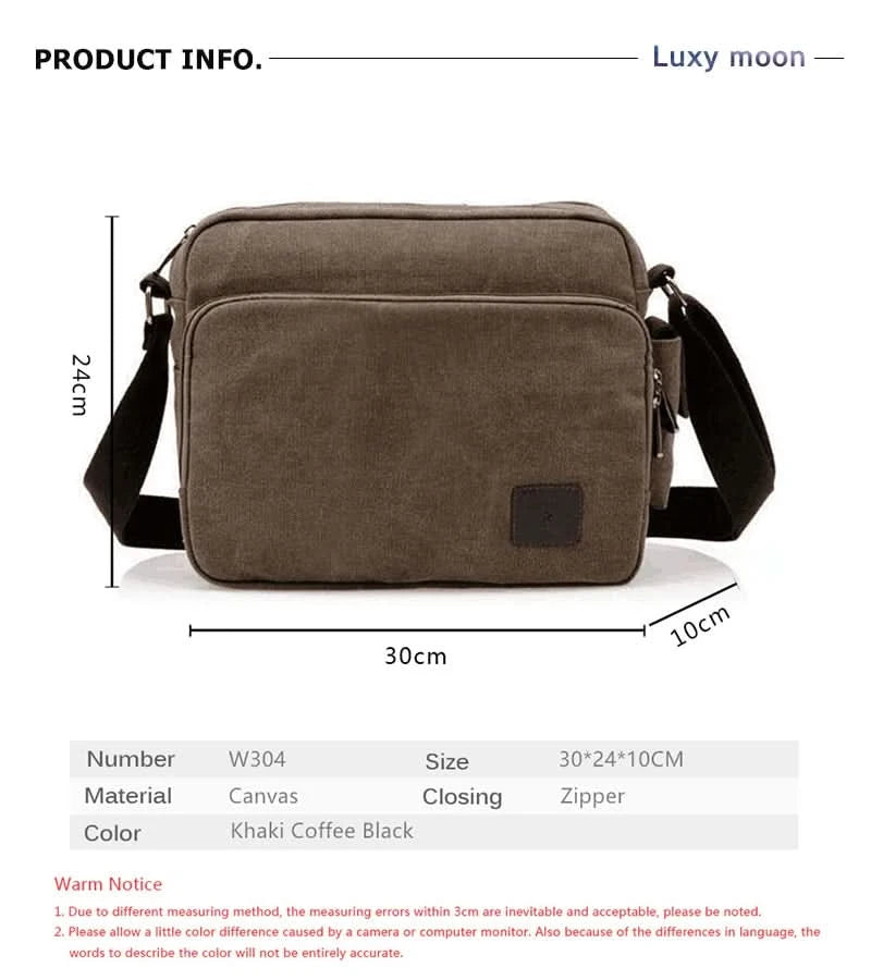 High Quality Multifunction Canvas Bag travel bag men messenger bag brand men's crossbody bag luxury vintage style briefcase w304 - M & M Global