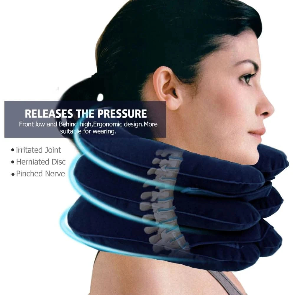 Cervical Neck Traction Medical Correction Device Cervical Support Posture Corrector Neck Stretcher Relaxation Inflatable Collar - M & M Global