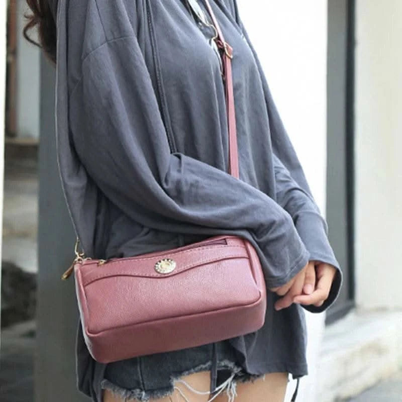 Crossbody Bags for Women PU Leather Messenger Bags Female Multiple Pocket Shoulder Bags Ladies Square Messenger Phone Purse - M & M Global