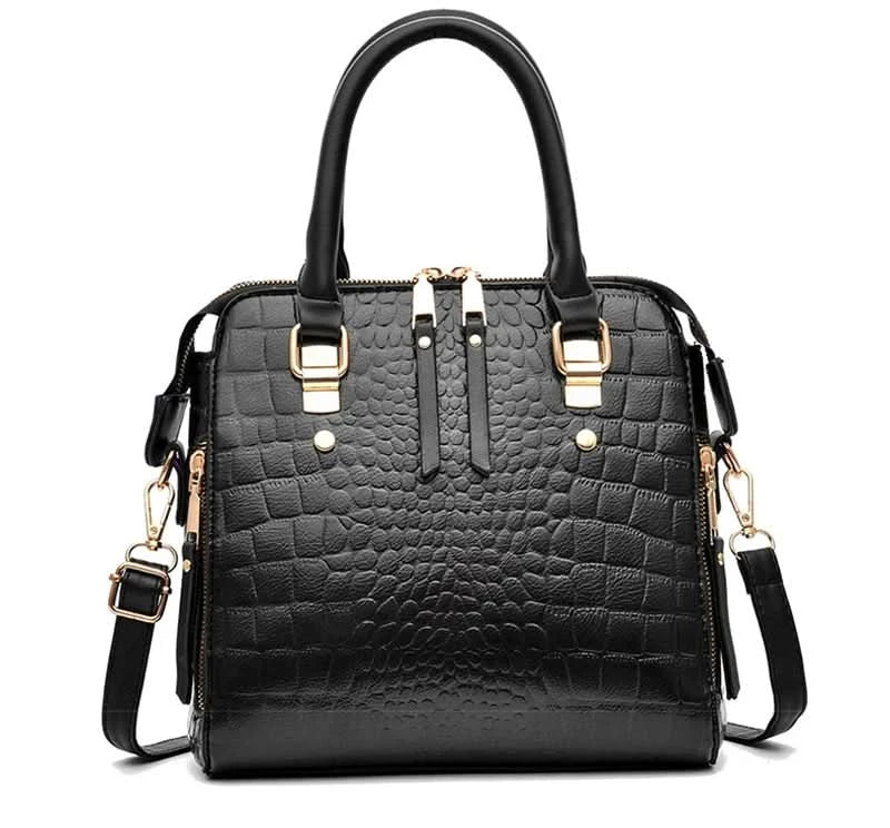 Yogodlns Luxury Crocodile Pattern Handbag Women Winter New PU Leather Tassel Shoulder Bag Brands Design Handle Bag Lady Purse - M & M Global