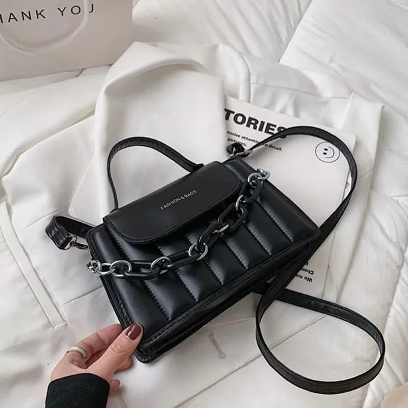 New Chains Shoulder Bag Women Solid Color Crossbody Bag Designer Messenger Handbag and Purse Luxury Top-handle Bag feminina - M & M Global