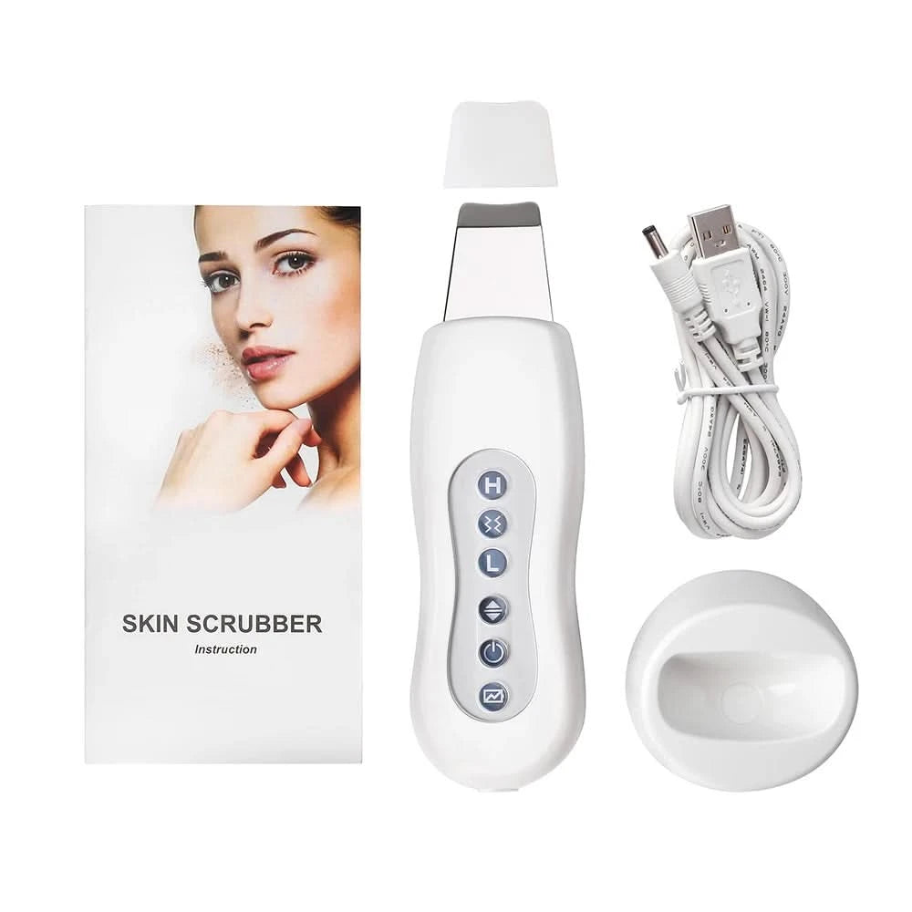 Ultrasonic Skin Scrubber Cleaning Face Cleanser Acne Remover Facial Lifting Massager Ultrasound Skin Care Peeling Clean Machine - M & M Global
