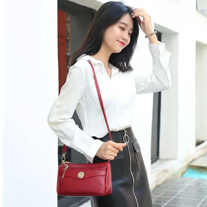 Crossbody Bags for Women PU Leather Messenger Bags Female Multiple Pocket Shoulder Bags Ladies Square Messenger Phone Purse - M & M Global