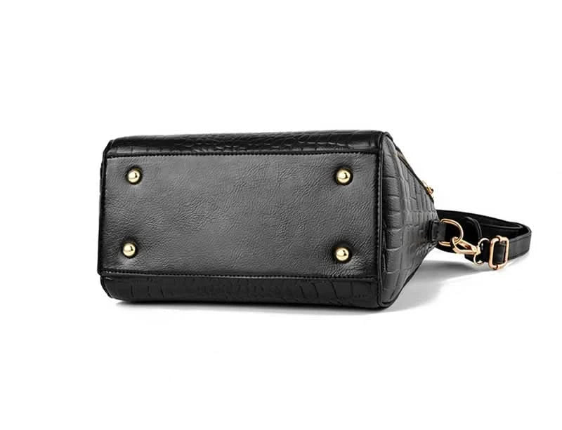 Yogodlns Luxury Crocodile Pattern Handbag Women Winter New PU Leather Tassel Shoulder Bag Brands Design Handle Bag Lady Purse - M & M Global