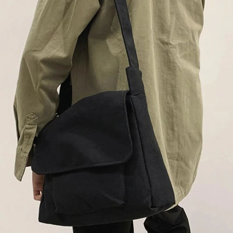 Women's Casual Canvas Messenger Bag Minimalist Crossbody Shoulder Sling Handbag for Students - M & M Global