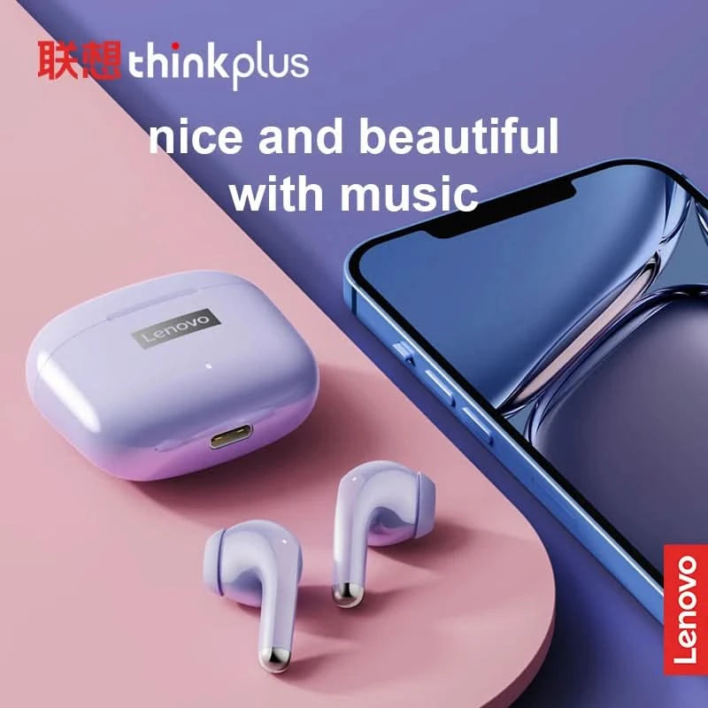 Original Lenovo LP40 Pro Earphones Wireless Bluetooth 5.1 Sport Noise Reduction Headphones Touch Control 250mAH 2022 New Lp40pro - M & M Global