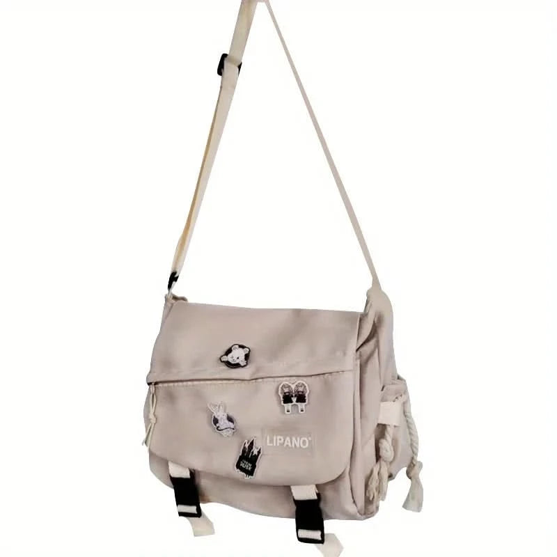 Nylon Messenger Bag Men Shoulder Bag Trendy Men's Messenger Bag, Student School Bag, Solid Color Crossbody Bags for Men Handbag - M & M Global