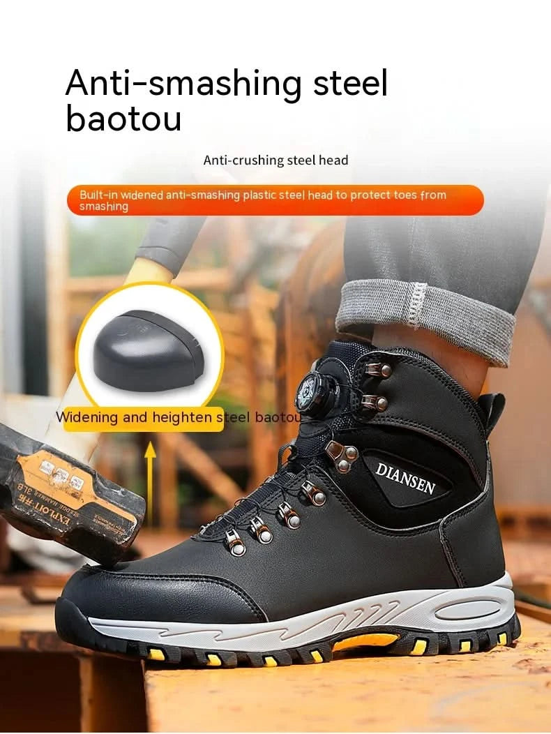 Non Slip Safety Boots for Men Work Anti-smash Indestructible Shoes Steel Toe Protective Anti-puncture Man Work Safety Boots