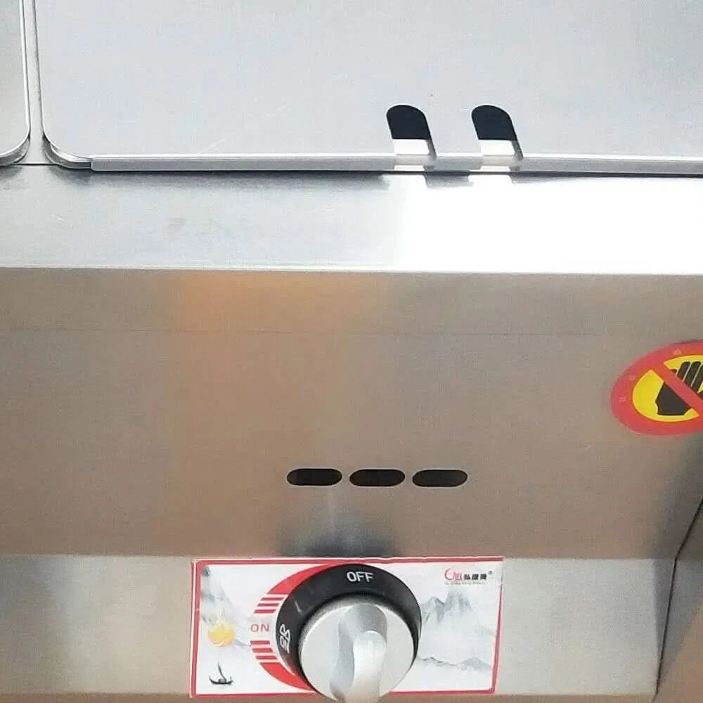 12 Liter Dual Tanks Commercial Stainless Steel Deep Fryer High Capacity Professional Gas Countertop Kitchen Frying Machine for F - M & M Global