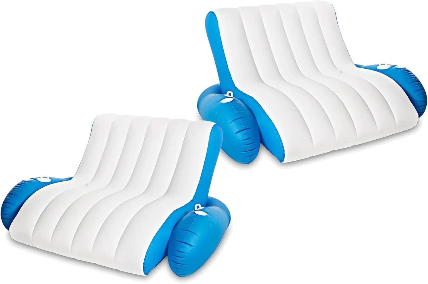 Inflatable Pool Floats Adults, Recliner Luxury Float, 2 or 3 Person, Lounger Chair with Handles, Cup and Phone Holder