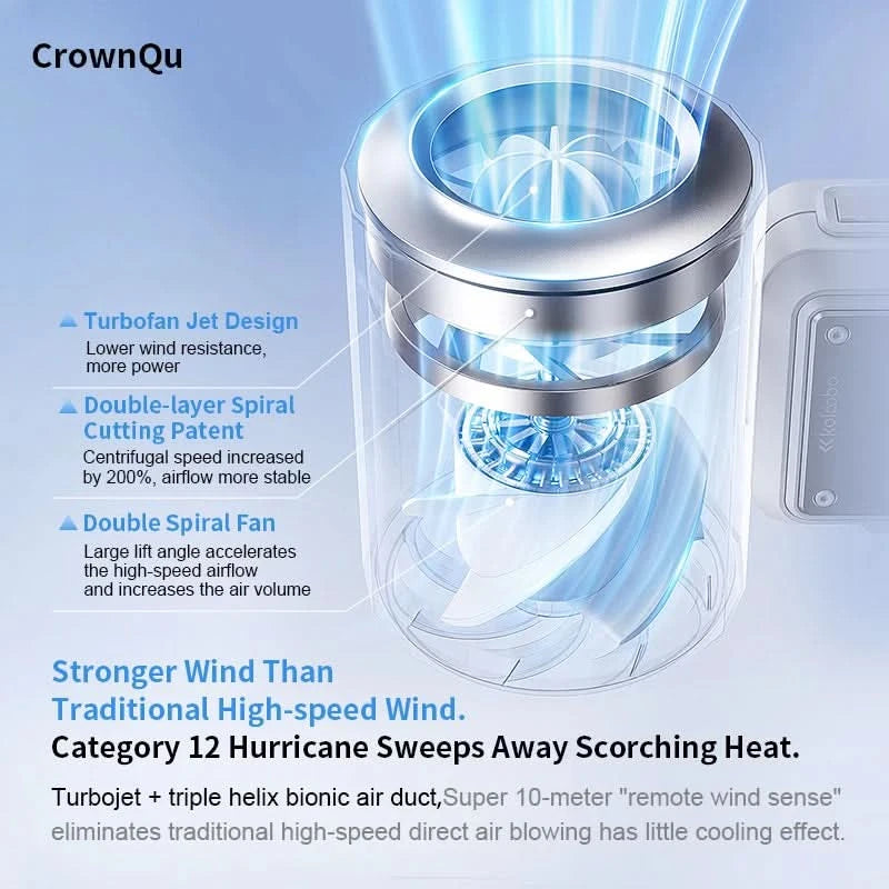 Mini Handheld Fan 4000mAh Pocket Portable High-speed Brushless Motor With Digital Display Outdoor Travel Cooling Turbo Jet Fan - M & M Global