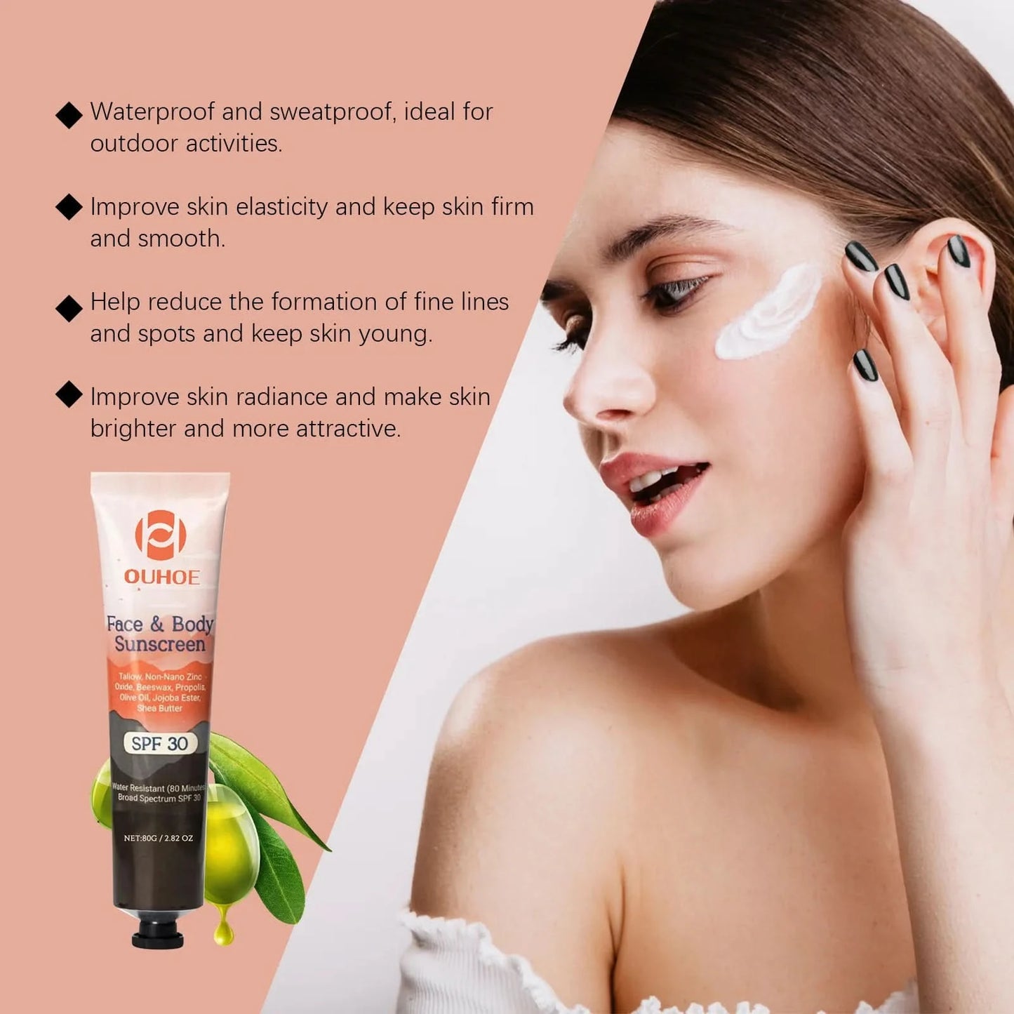 Facial Body Sunscreen SPF 30+ Anti Sun Protection Effectively Lightweight Moisturizer Waterproof Refreshing Oil Control Sunblock - M & M Global
