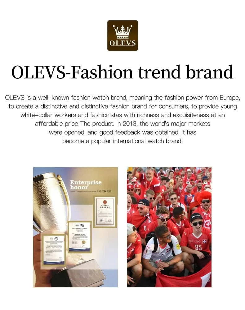 OLEVS Watches for Men with Date Luxury Big Face Waterproof Mens Wristwatch Analog Dress Two Tone Stainless Steel Man Watch - M & M Global