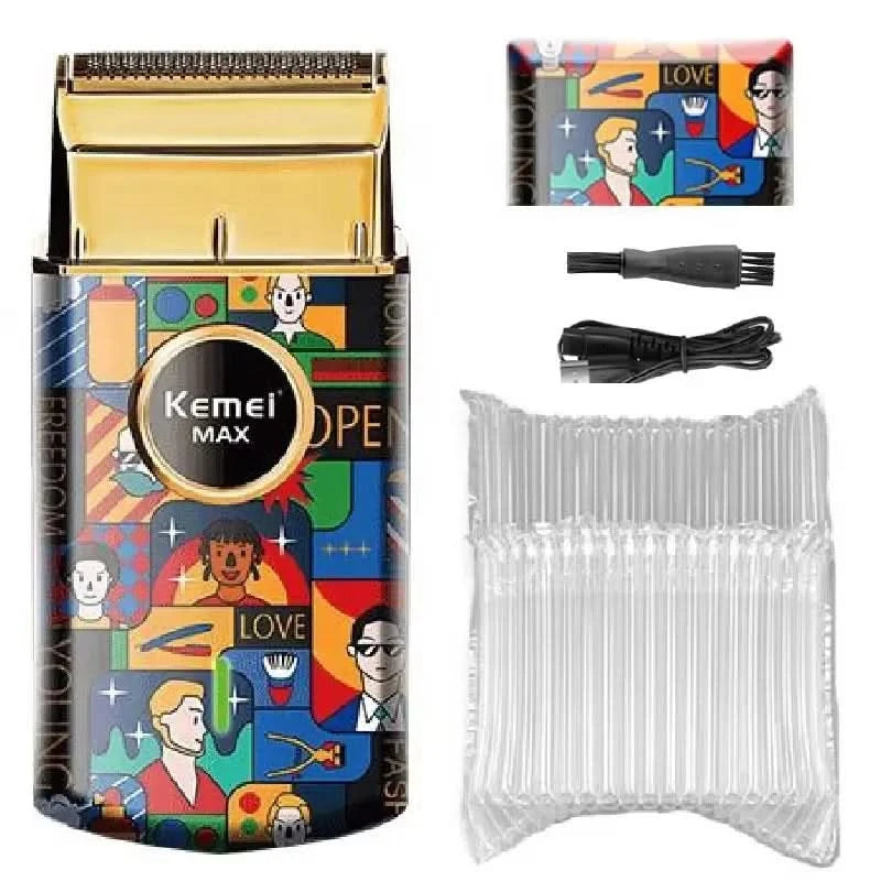 Kemei Single Blade Electric Shaver For Men Beard Stubble Wet Dry Electric Razor Washable Facial Shaving Machine Rechargeable Usb - M & M Global