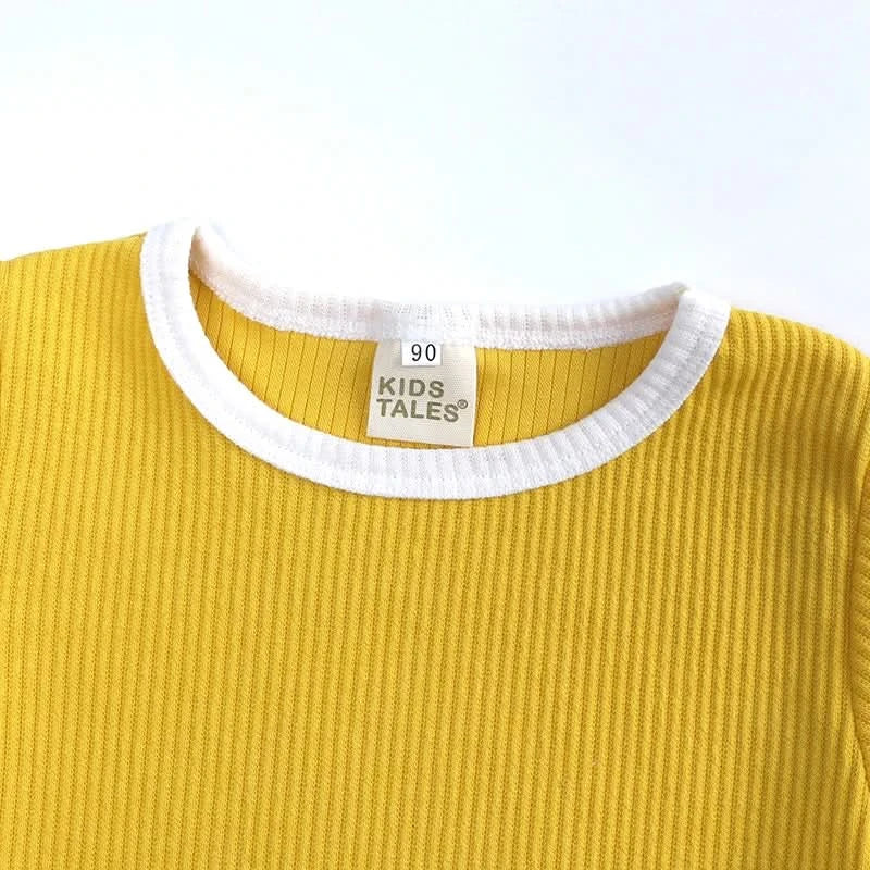 2025 New Style Baby Boy Clothes Sets For Children Kids Girls Clothes Ribbed Solid Cotton Short Sleeve Tee+Pants Toddler Clothing - M & M Global