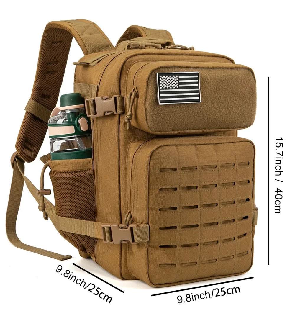 25L/45L Tactical Backpack for Men and Women Outdoor Survival Bug Out Bag Small School Rucksack Hking with Bottle Holder - M & M Global