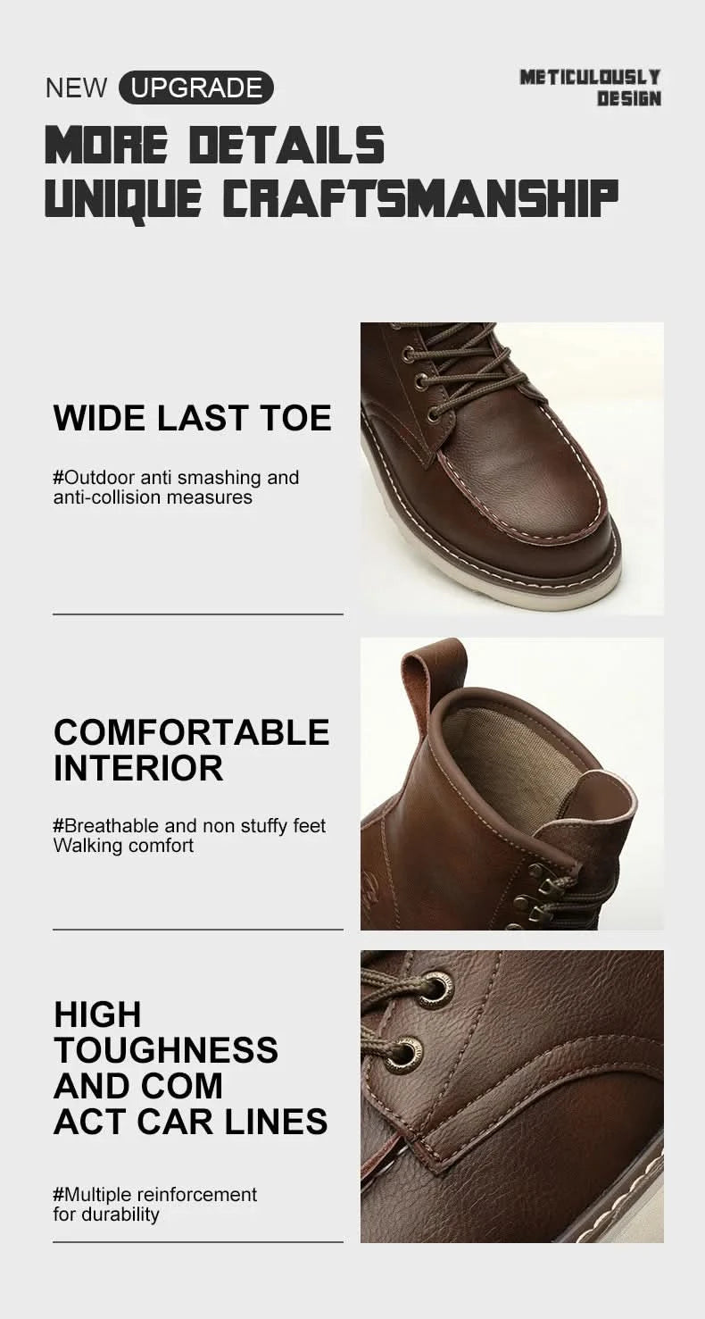 Two layer cowhide high top anti-smash anti-puncture breathable fashion labour insurance shoes