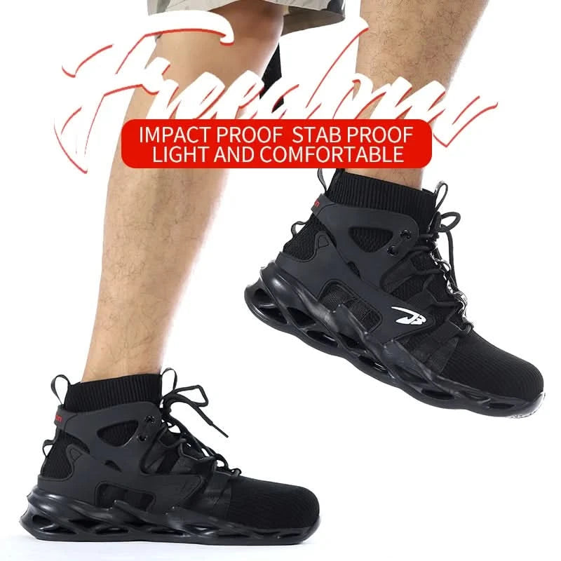 Fashionable breathable anti-smash and anti-puncture safety shoes