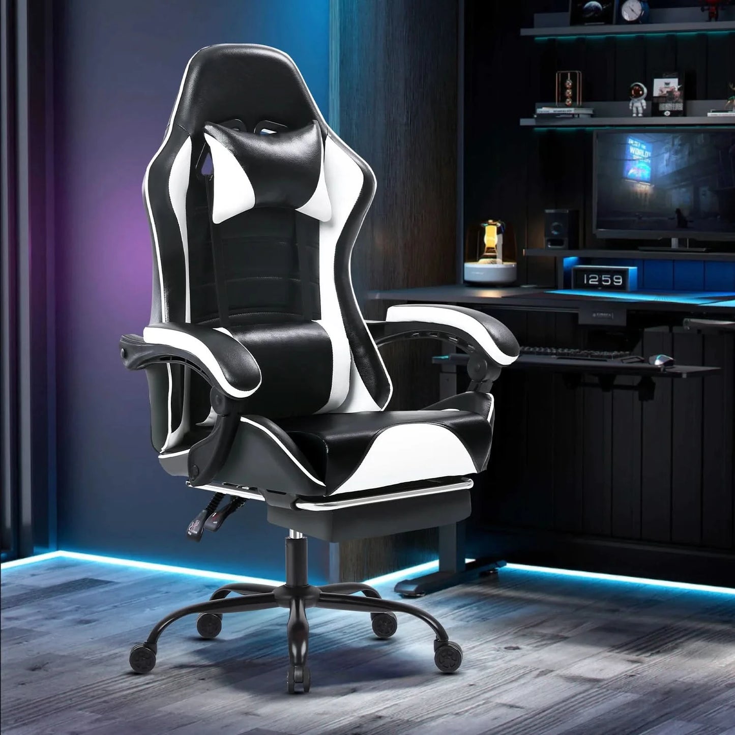 Gaming Chair, Ergonomic Video Game Chair for Adults, Computer Chair with Wheels