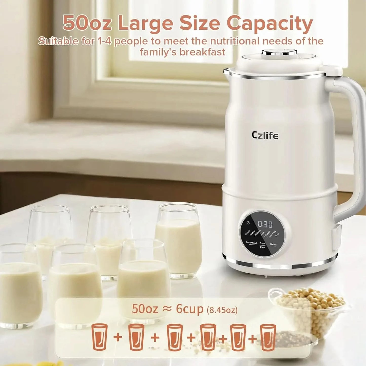 N7 Nut Milk Maker, 50oz (1.5L) Automatic Soy Milk Maker Machine for Homemade Oat Milk, Nutmilk, Juice, Milkshake, Baby Food, Gra - M & M Global
nut milk maker
almond milk maker
soy milk machine
oat milk maker
plant-based milk
vegan milk machine
automatic soy milk maker
homemade milk maker
baby food maker
smoothie blender
juice extractor
centrifugal juicer
1.5L milk maker
50oz capacity blender
kitchen appliances
non-dairy milk
dairy-free milk maker
electric milk maker
self-cleaning milk maker
multi-function