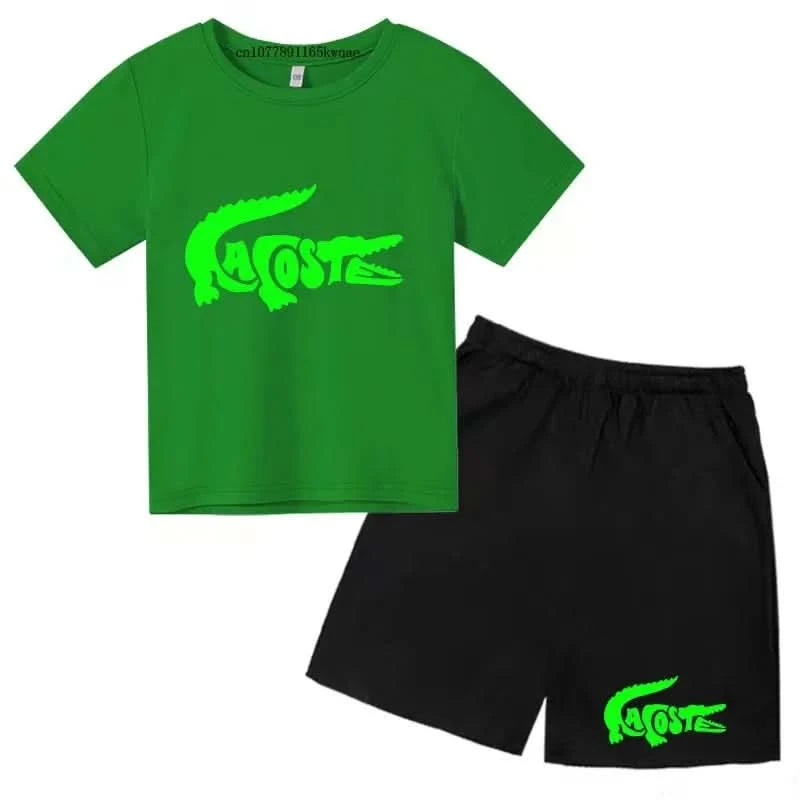 Summer Brand Casual 3-12Y Short Sleeve+Shorts Fashion Children's T-shirt Boys Girls leisure Set - M & M Global