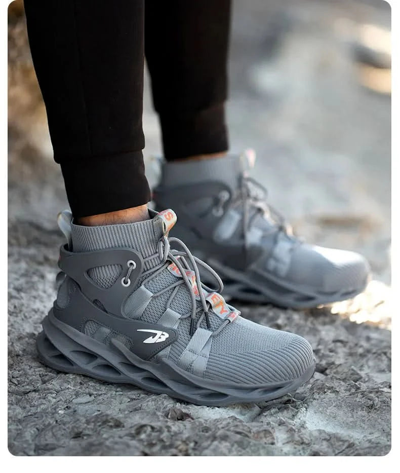 Steel Toe Shoes for Men Work Boots Lightweight Sneakers Indestructible Boots Anti-smash Anti-Punctur Construction Safety Shoes