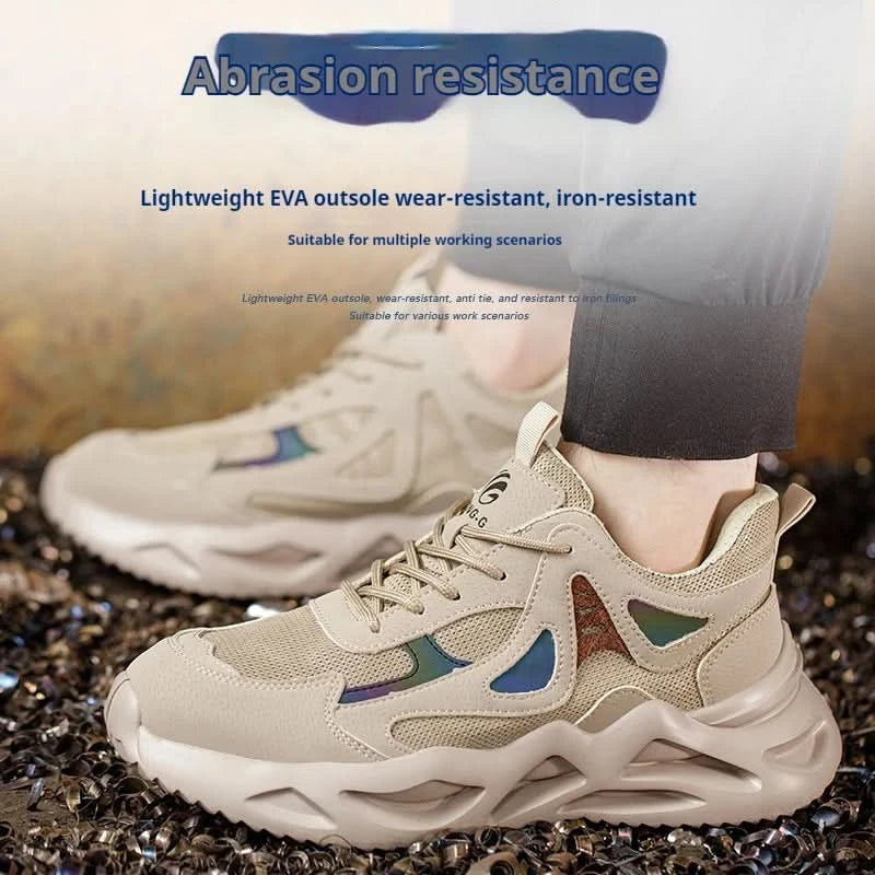 Lightweight Safety Shoes Men Work Shoes Steel Toe Work Boots Breathable Outdoor Sneakers Man Breathable Shoes Protective Boots
