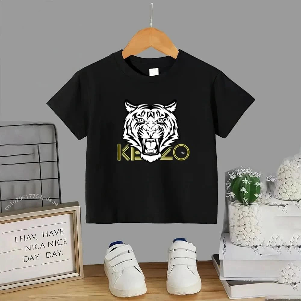 Tiger head Print Brand Kids T-shirt Boys Girls red Toddlers age 3-12 Fashion Clothing Short Sleeve+Shorts Outdoor Sports Set - M & M Global