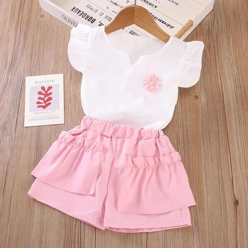 New Summer Fashion Baby Clothes Suit Children Girls Vest Shorts 2Pcs/Sets Toddler Clothing Infant Casual Costume Kids Tracksuits - M & M Global