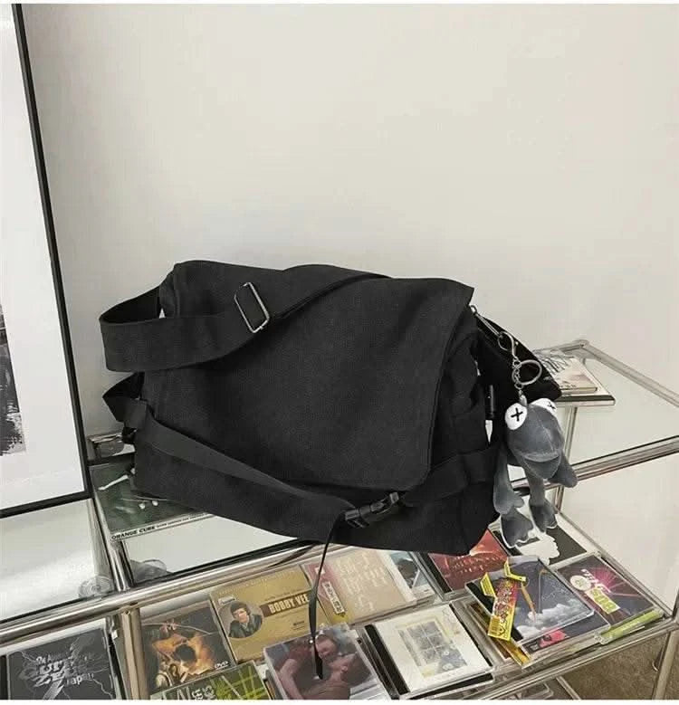 Canvas Messenger Bag Ladies Big Capacity Handbags Shoulder Bag Youth Girls Student School Bags Fashion Men Crossbody Bags Bolsos - M & M Global
