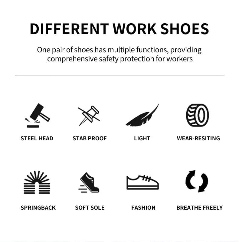 Lace-free, breathable, lightweight and comfortable anti-smashing and anti-puncture safety shoes