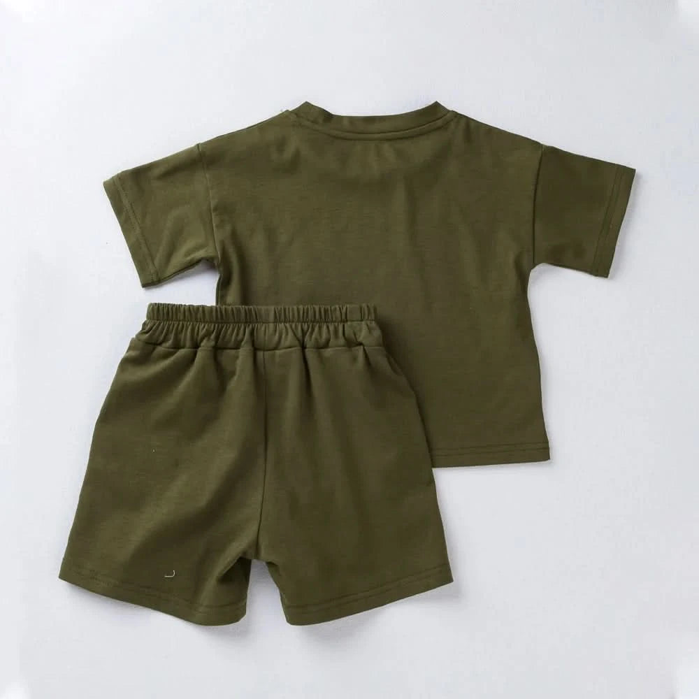 2PCS Children Cotton Clothes Sets Summer Shorts Sleeves Shorts Boys And Girls Casual Suit Fashion Comfort Outfits - M & M Global