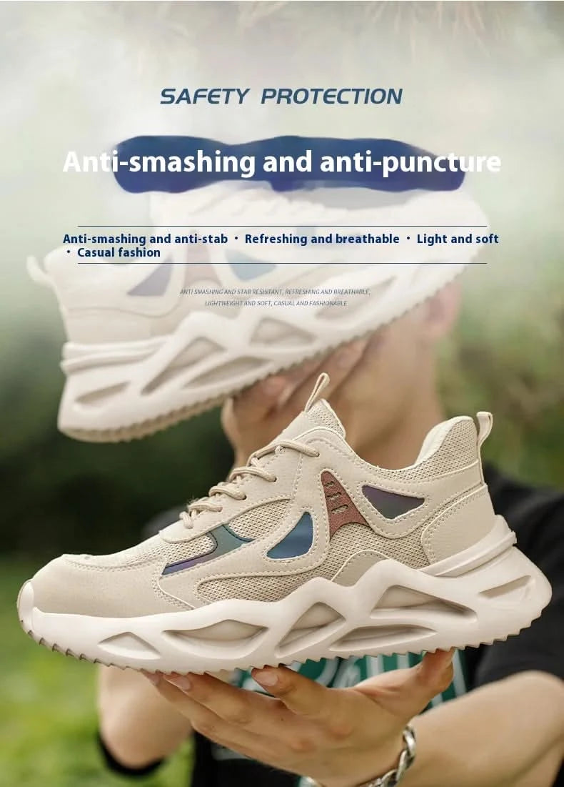 Lightweight Safety Shoes Men Work Shoes Steel Toe Work Boots Breathable Outdoor Sneakers Man Breathable Shoes Protective Boots