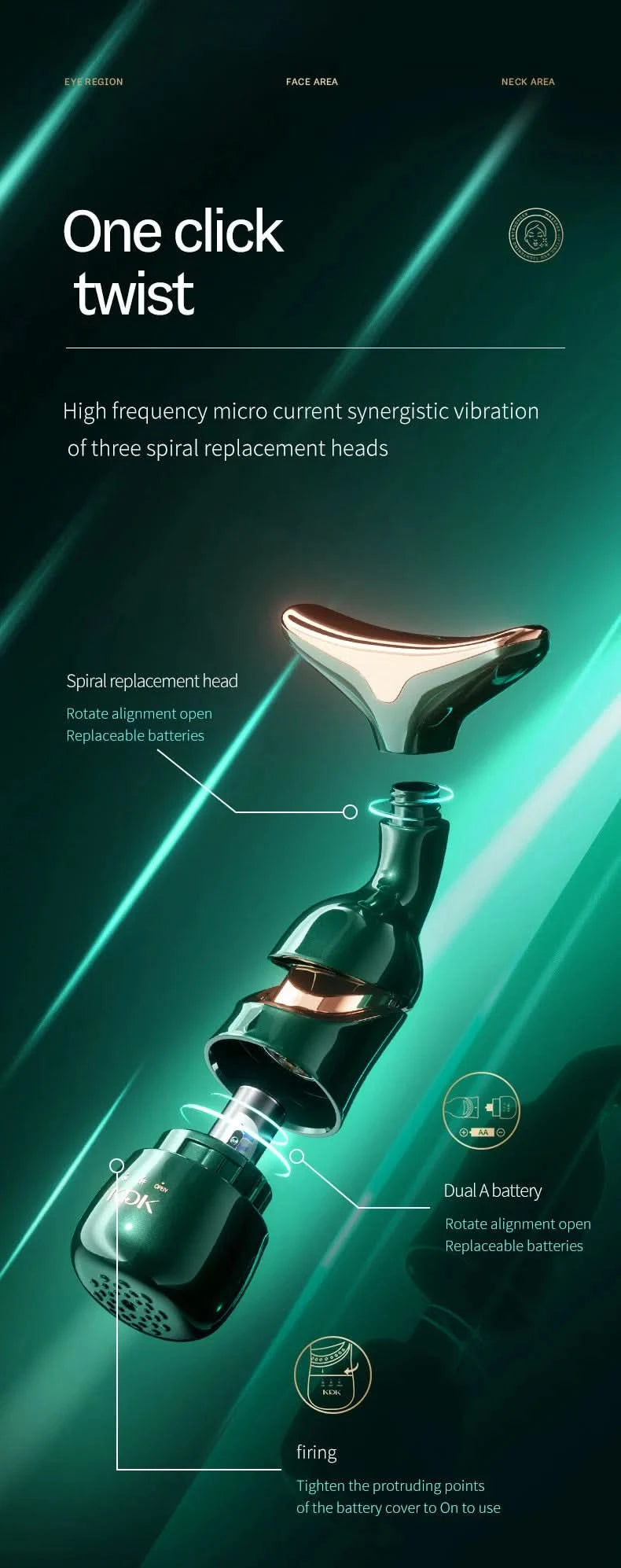 HF Facial Machine All-round Face Massager Neck Facial Eye Lifting Massage Microcurrent Skin Rejuvenation Anti Wrinkle Skin Care - M & M Global