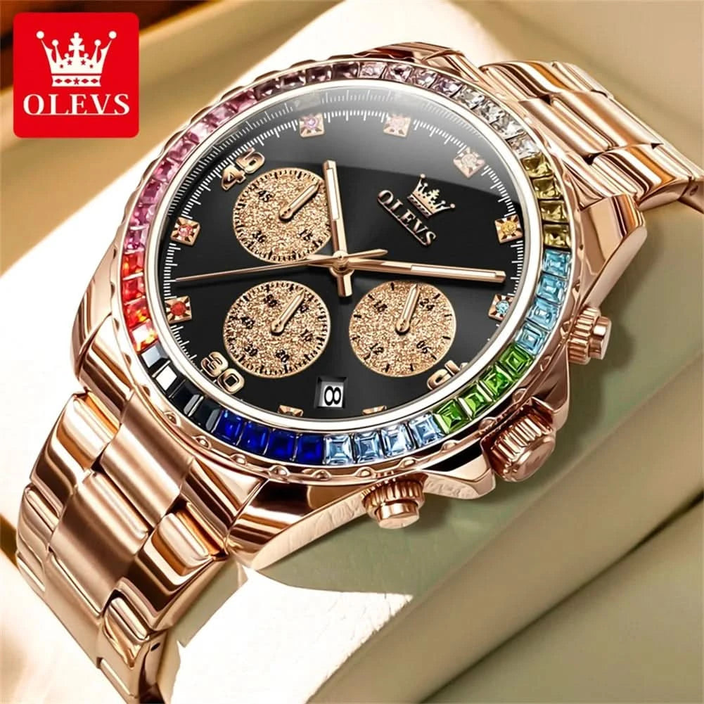 OLEVS 2939 Mens Watch Original Brand Quartz Watch Waterproof Luminous Watch For Men Multifunctional Chronograph Sport Date Reloj - M & M Global