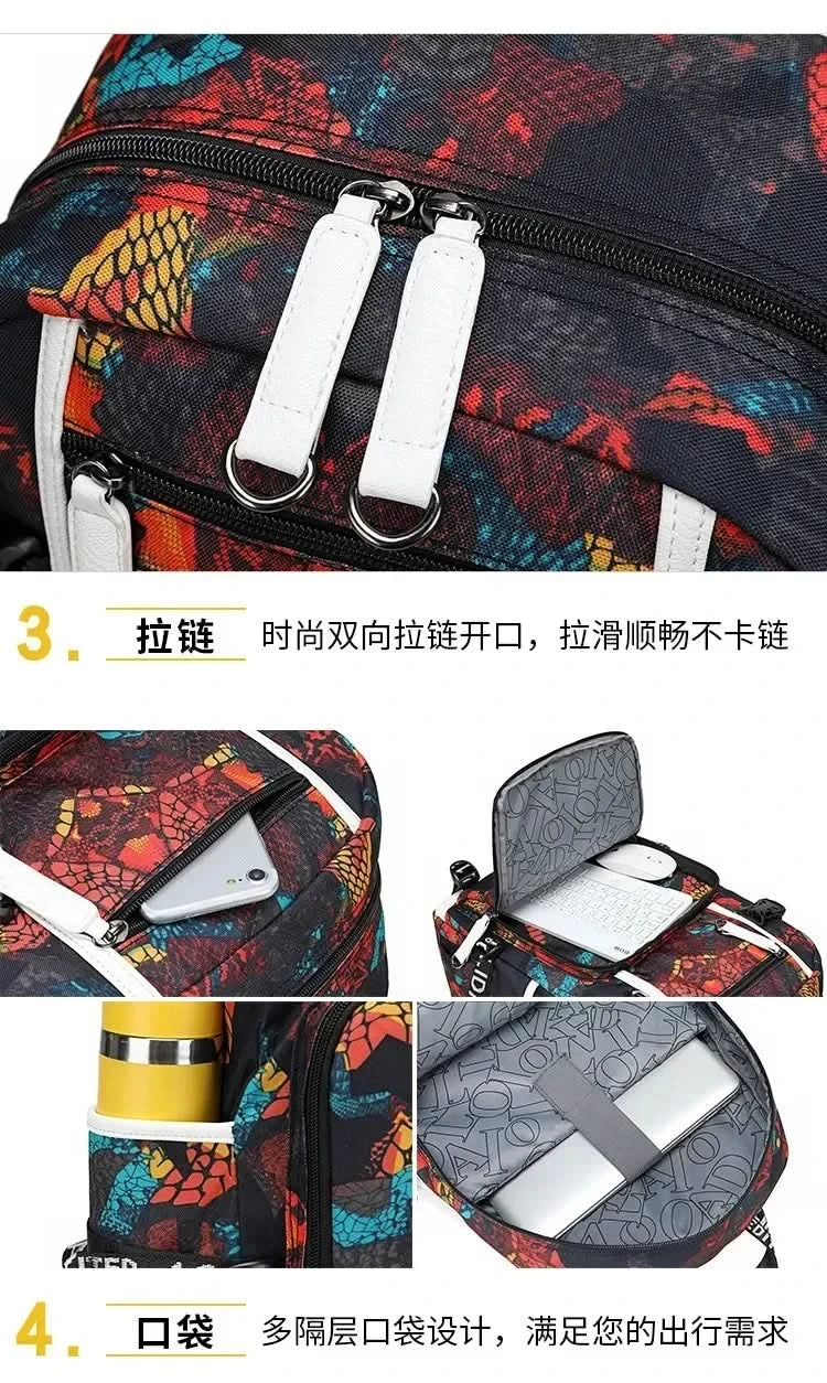 Messi C Ronaldo football bag star around high school students male and female large capacity backpack can be customized - M & M Global