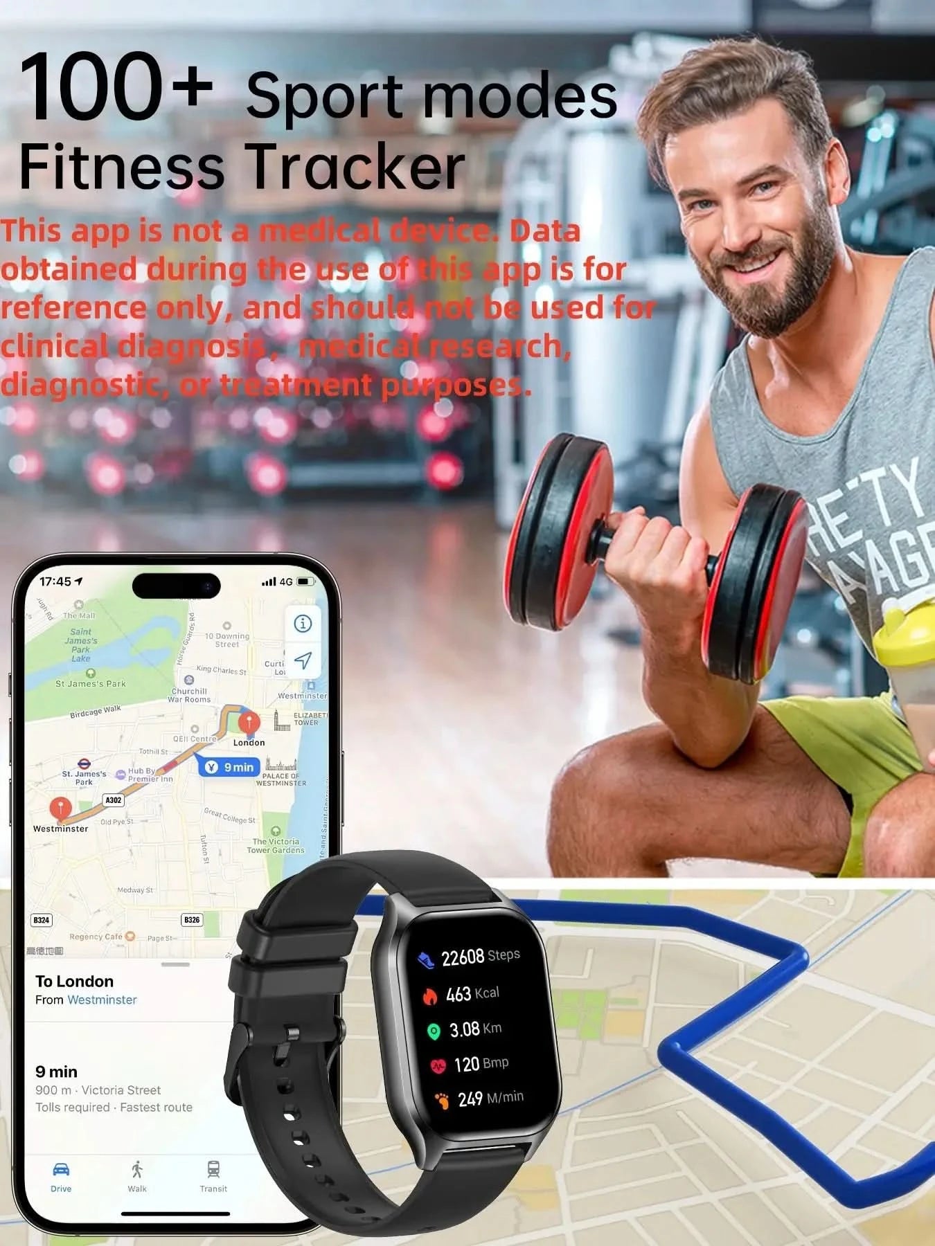 New Upgraded Smart Watch For Men And Women - Wireless Calling, Multi-Sport Mode, Call/Message Reminders, APP Notifications