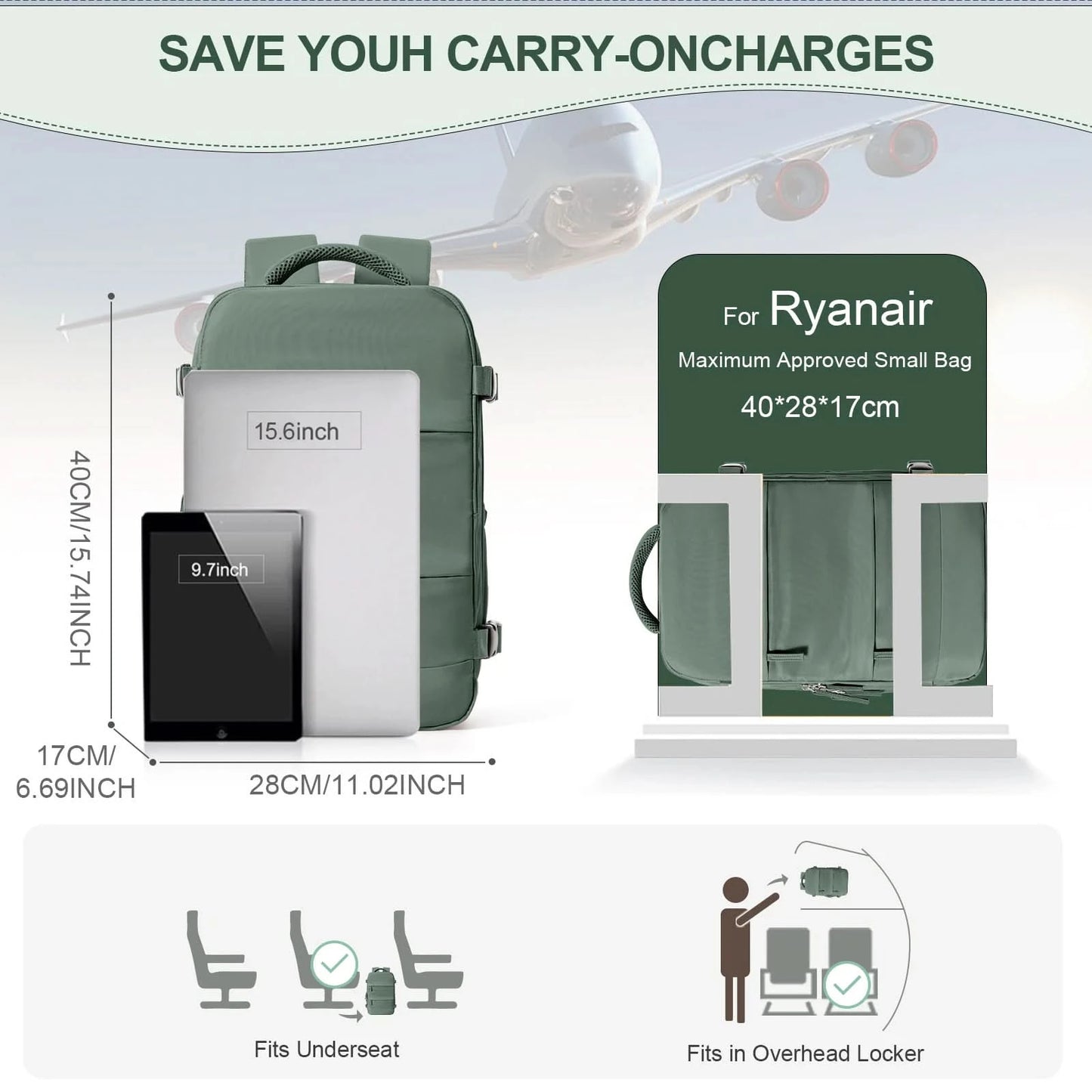 Ryanair Backpack 40x20x25 Cabin Bag Travel Backpack for Men Women Hand Luggage Leisure Laptop Backpack mochila para viaje cabina - M & M Global