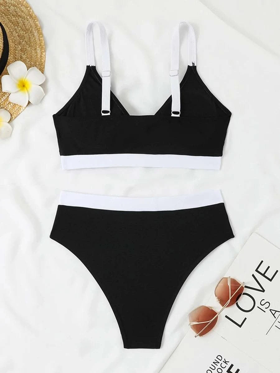 2025 Strappy Bikini High Waist Swimsuit Women Sexy Solid Swimwear Female Bathers Swimming Bathing Swimming Swim Suit Beachwear - M & M Global